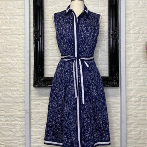 MAISON JULES Floral Button Down Striped Dress - Picture 5 of 9